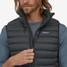 Patagonia Men's Down Sweater Vest in Black zip pocket detail