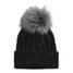 The North Face Women's Oh-Mega Fur Pom Beanie in black with fur pom