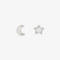 Pura Vida Moon & Star Stud Earrings silver detail view
