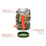 Puffin Drinkwear Adventurer Koozie in teal displaying product features and design details