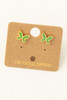 Mini Butterfly Stud Earrings in Mint