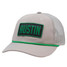 TYLER'S Austin UV Patch Performance Trucker Hat in navy and white mesh