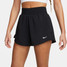 Nike Women's Dri-FIT One High-Waisted 3" 2-in-1 Shorts Black side view