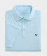 Vineyard Vines Men's St. Jean Stripe Sankaty Polo in White and Turquoise