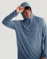 The Free Fly Men's Bamboo Lightweight Hoodie in the Pacific Blue Colorway