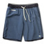 Vuori Banks Shorts Azure Linen Texture front view
