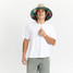 Hemlock Hat Co. Hemlock Straw Lifeguard Hat in Caicos colorway, angled view