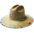 Hemlock Big Kids' Straw Lifeguard Hat in natural tan color, angled view