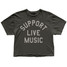 Retro Brand Women's Support Live Music Crop Tee Retro Brand Women's Support Live Music Crop Tee