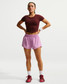 The Nike Women's Dri-FIT One 3in Brief-Lined Shorts in Light Magenta/White