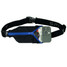 SPIbelt small waist pack in black and blue angle view