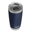 YETI Rambler 20 oz Tumbler in stainless steel with handle, angled view