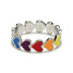 Pura Vida Rainbow Heart Band Ring