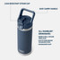 YETI Rambler 18 oz water bottle in stainless steel with straw lid