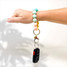 Gold spacer bead embellishments Silicone Beaded Keychain Wristlet - Beach Days