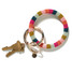 Ink & Alloy Seed Bead Key Ring - Rainbow Stripe