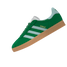 The Adidas Women's Gazelle Sneaker in Green and Blue