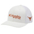 Columbia PFG Mesh Texas Longhorns Trucker Hat in burnt orange and white side view