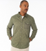 Criquet Men's Quilted Shacket in Olive front view