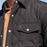Criquet Men's Quilted Shacket in Black back view