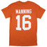 University of Texas Texas Longhorns Manning Number Tee Texas Orange front view