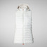 Save The Duck Women's Norah Long Puffer Vest in the Off White colorway