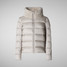 Save The Duck Women's Mei Puffer Jacket Rainy Beige collar detail