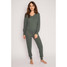 PJ Salvage Women's Textured Essentials Long Sleeve Top in Sage Leaf colorway