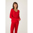 PJ Salvage Women's Textured Essentials Long Sleeve Top in Red colorway