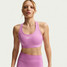 Nike Women's Swoosh Medium Support Sports Bra in Light Magenta/White colorway