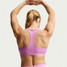 Nike Women's Swoosh Medium Support Sports Bra Light Magenta/White strap detail