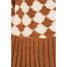 Fame Accessories Checkered Pattern Pom Beanie knit texture detail view