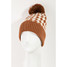 Fame Accessories Checkered Pattern Pom Beanie in red and white