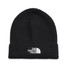 The North Face Kids' TNF Box Logo Cuffed Beanie in black front view