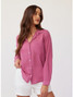 Bella Dahl Women's Pocket Button Down Long Sleeve Tee in Amethyst Rose Bella Dahl Women's Pocket Button Down Long Sleeve Tee in Amethyst Rose