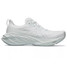 The Asics Men's Novablast 4 Running Shoes in White and Pale Mint