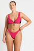 Bond-Eye Women's Splice Scout Crop Bikini Top in raspberry