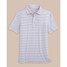 The Boys Ryder Heather Halls Stripe Performance Polo in Heather Pale Rosette Pink colorway