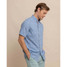 The Linen Rayon Ditzy Floral Short Sleeve Sport Shirt in Coronet Blue in colorway