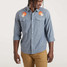 The Howler Brothers Men's Gaucho Snapshirt Long Sleeve in the Bark At The Moon Colorway