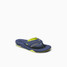 The Reef Kids' Fanning Sandal in the colorway Lime/ Navy