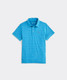 The Vineyards Vines Boys' Bradley Stripe Sankaty Polo in Turquoise and Hull Blue