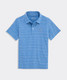 The Vineyards Vines Boys' Bradley Stripe Sankaty Polo in Ocean Cationic