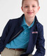 The Vineyards Vines Boys' Bradley Stripe Sankaty Polo in Turqs Cationic/Yacht