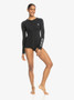 Roxy Women's New Essentials Long Sleeve Zip-Up Rashguard Anthracite front