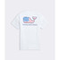 The Vineyards Vines Men's Flag Whale Short Sleeve Pocket Tee in White Cap
 colorway