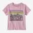 The Patagonia Baby Fitz Roy Skies Tee in Peaceful Pink