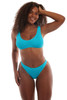 Love & Bikinis Women's Barcelona Full One Size Bikini Bottoms in scuba blue colorway