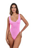 Love & Bikinis Women's Marbella One Size One Piece Swimsuit in strawberry pink colorway
