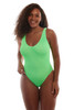 Love & Bikinis Women's Marbella One Size One Piece Swimsuit in jungle green colorway